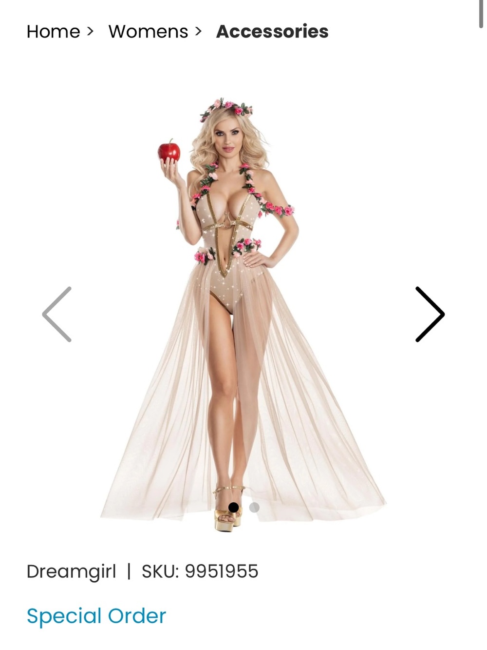 Dreamgirl Original Sin Goddess Costume